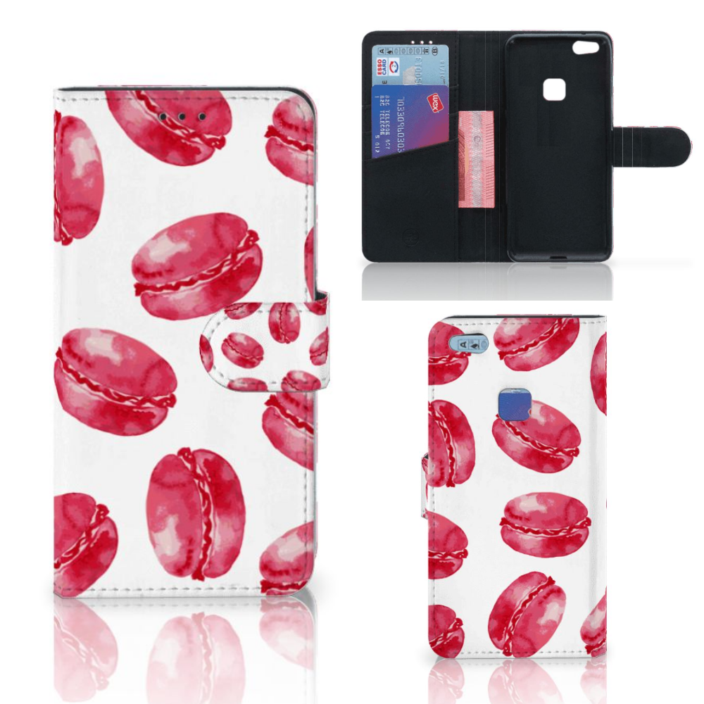 Huawei P10 Lite Book Cover Pink Macarons