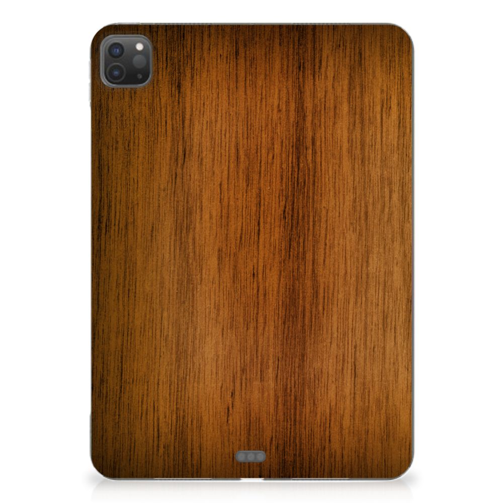 iPad Pro 11 (2024) Silicone Tablet Hoes Donker Hout