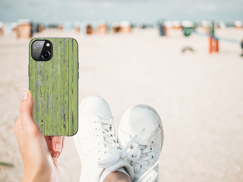 Apple iPhone 13 Houten Print Telefoonhoesje Green Wood B2C Telecom