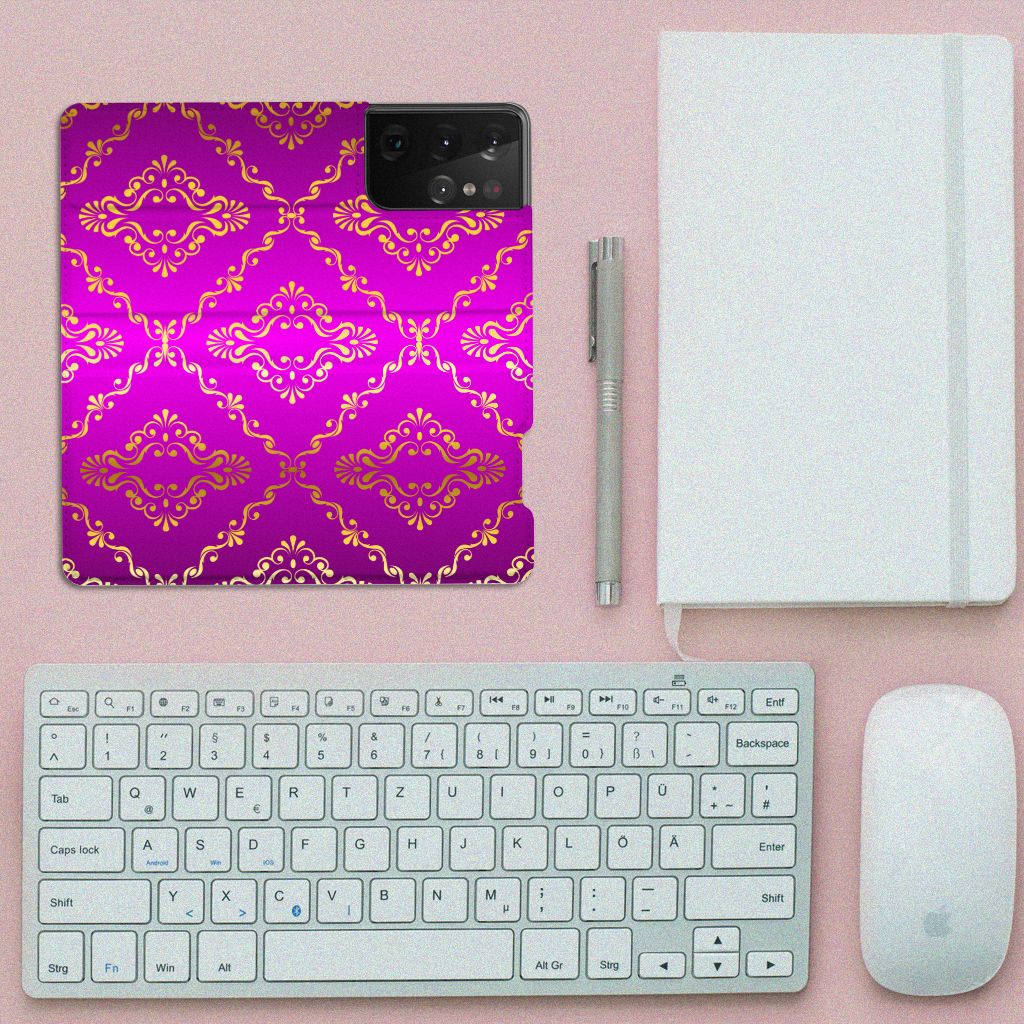 Telefoon Hoesje Samsung Galaxy S21 Ultra Barok Roze - B2C Telecom