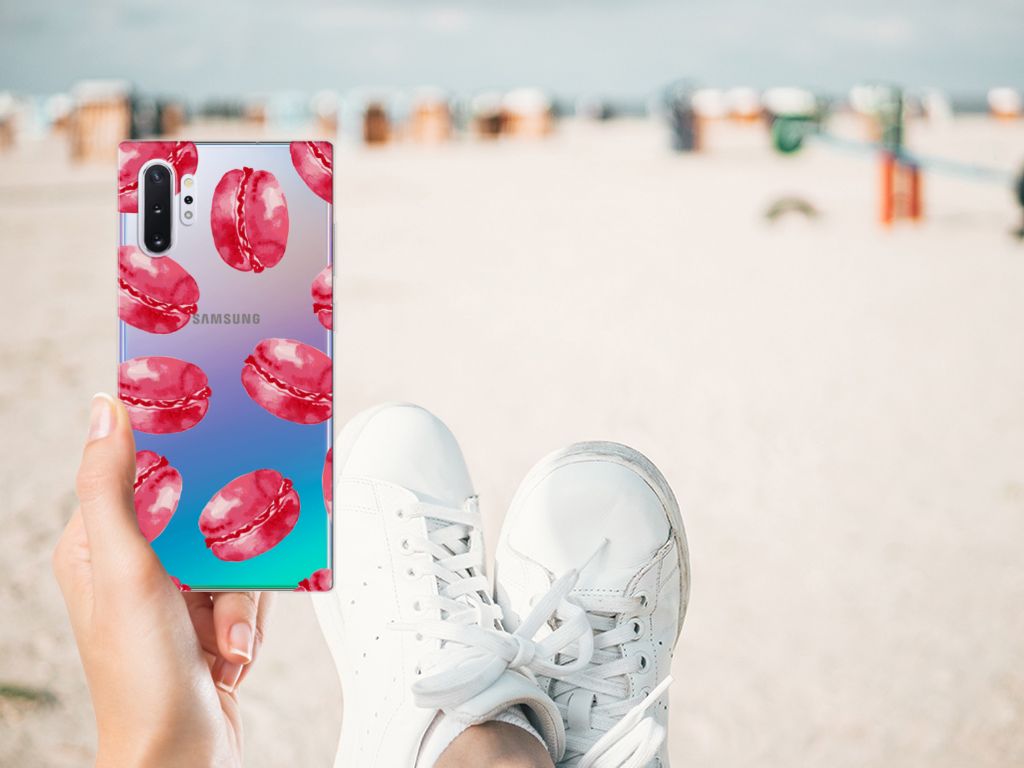 Samsung Galaxy Note 10 Plus Siliconen Case Pink Macarons