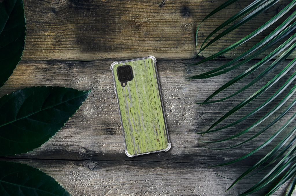 Samsung Galaxy A12 Stevig Telefoonhoesje Green Wood - B2C Telecom