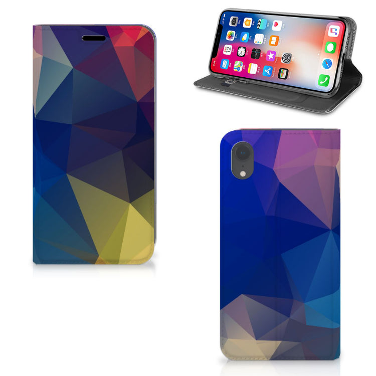 Apple iPhone Xr Stand Case Polygon Dark