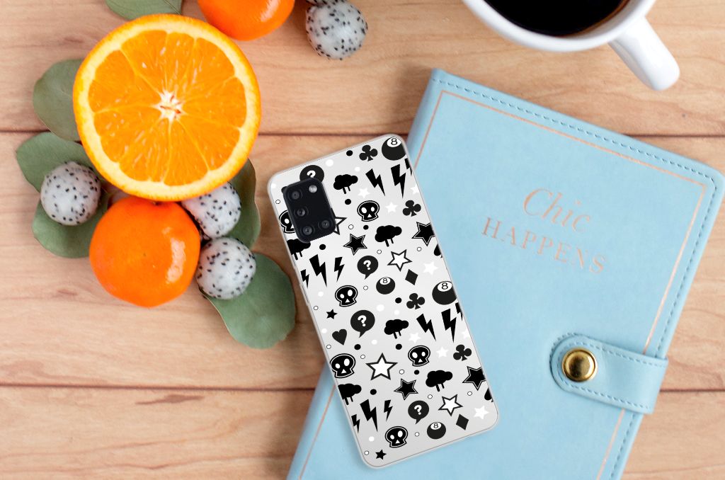 Silicone Back Case Samsung Galaxy A31 Silver Punk B2C Telecom