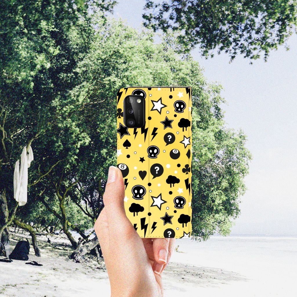 Mobiel BookCase Samsung Galaxy A41 Punk Geel - B2C Telecom
