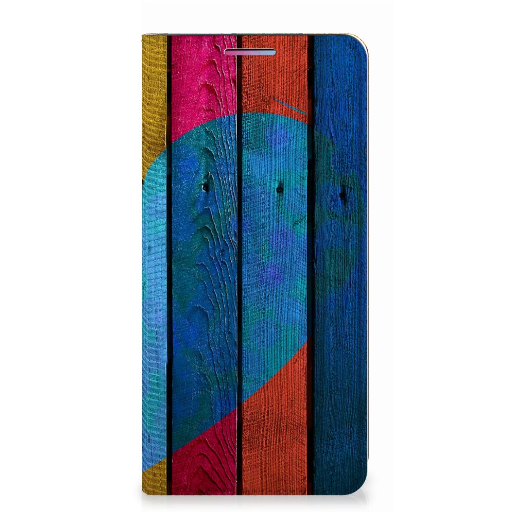 Motorola Moto G60s Book Wallet Case Wood Heart - Cadeau voor je Vriend - B2C Telecom