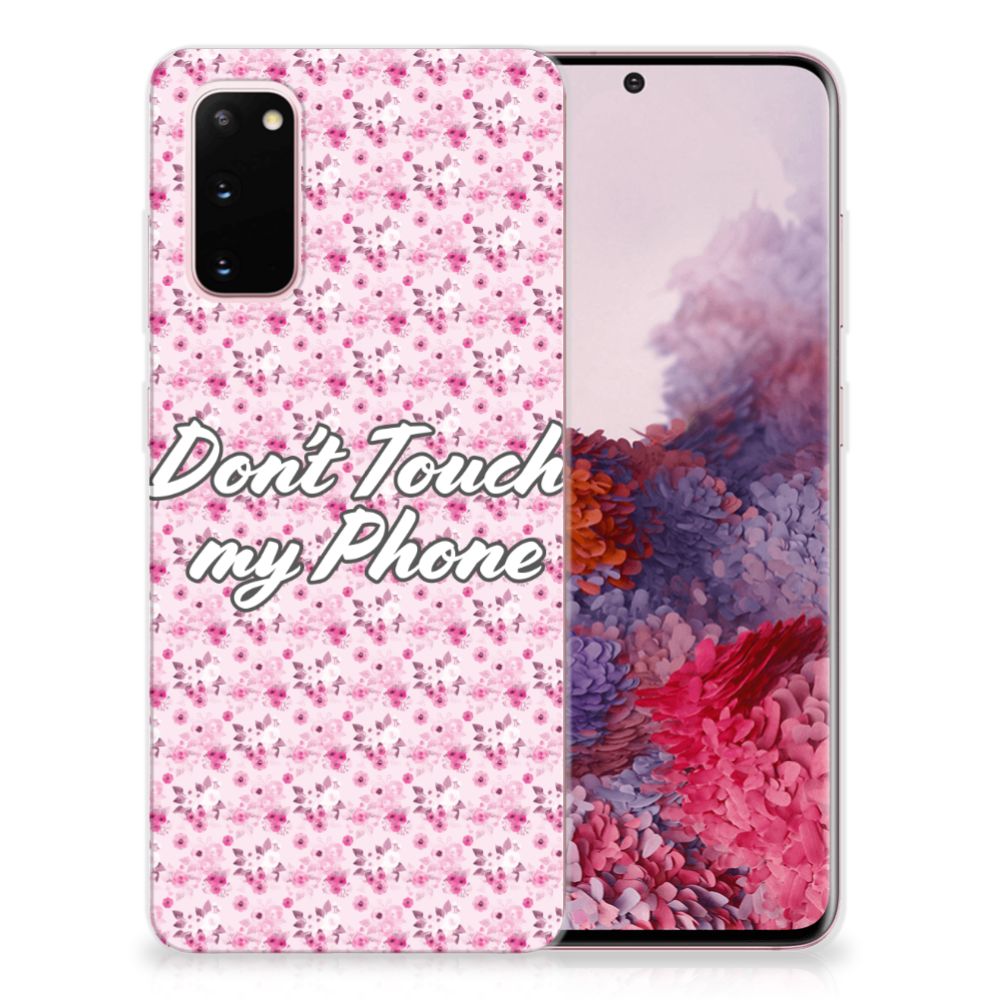 Samsung Galaxy S20 Silicone-hoesje Flowers Pink DTMP B2C Telecom