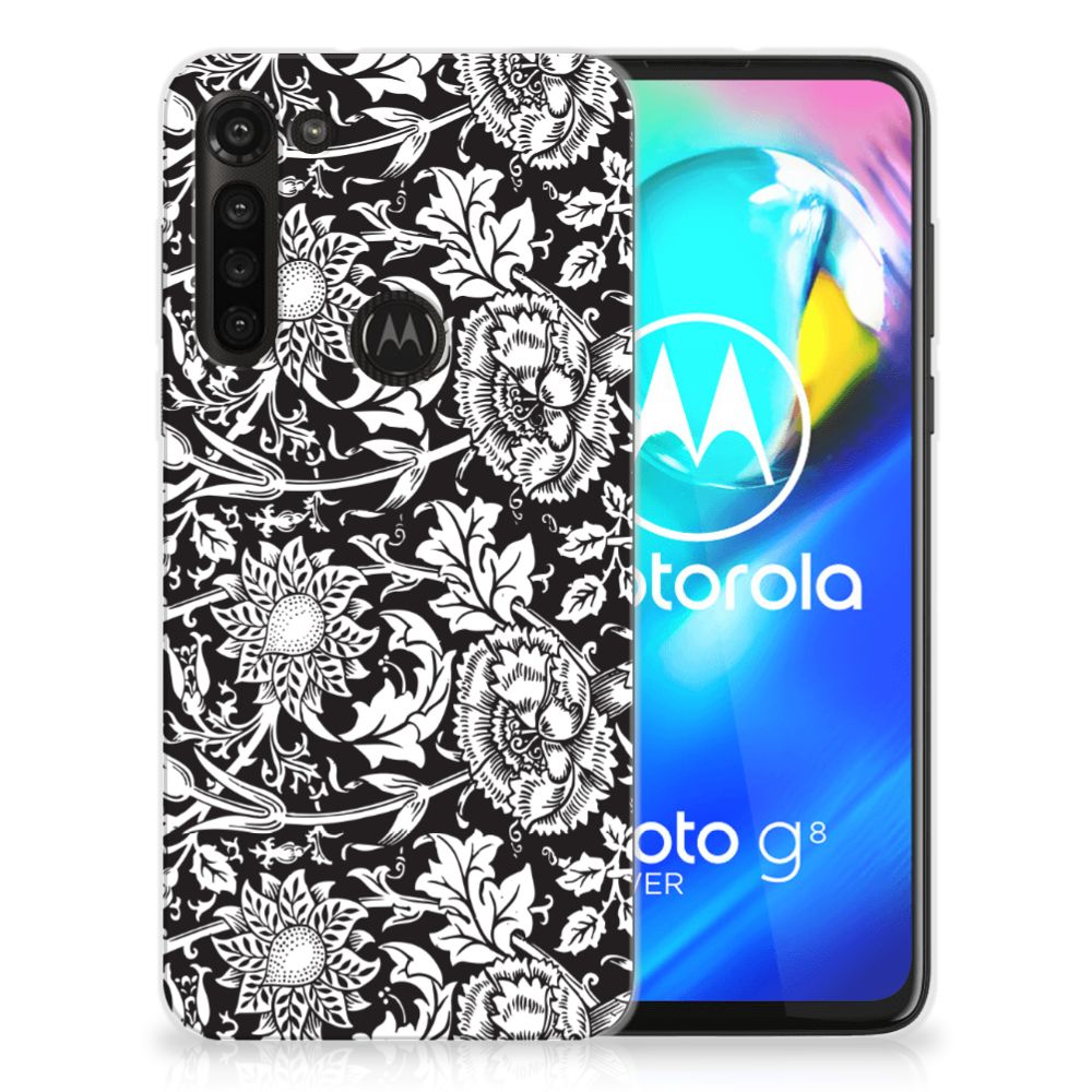 Motorola Moto G8 Power TPU Case Black Flowers