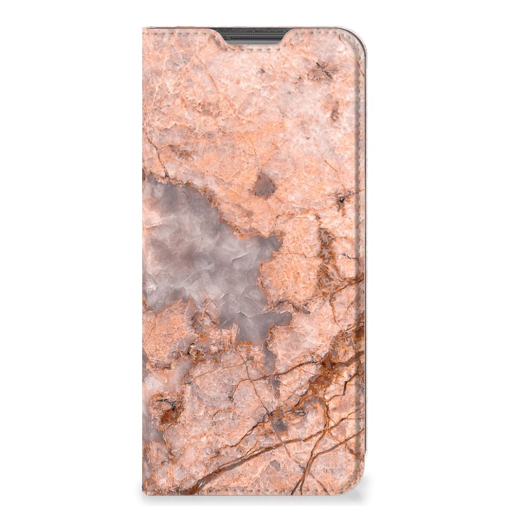 OPPO A96 | A76 Standcase Marmer Oranje - B2C Telecom