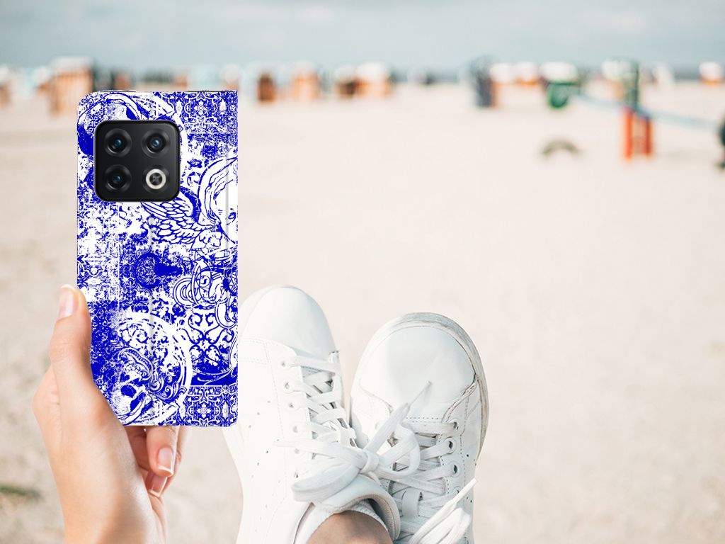 Mobiel BookCase OnePlus 10 Pro Angel Skull Blauw - B2C Telecom