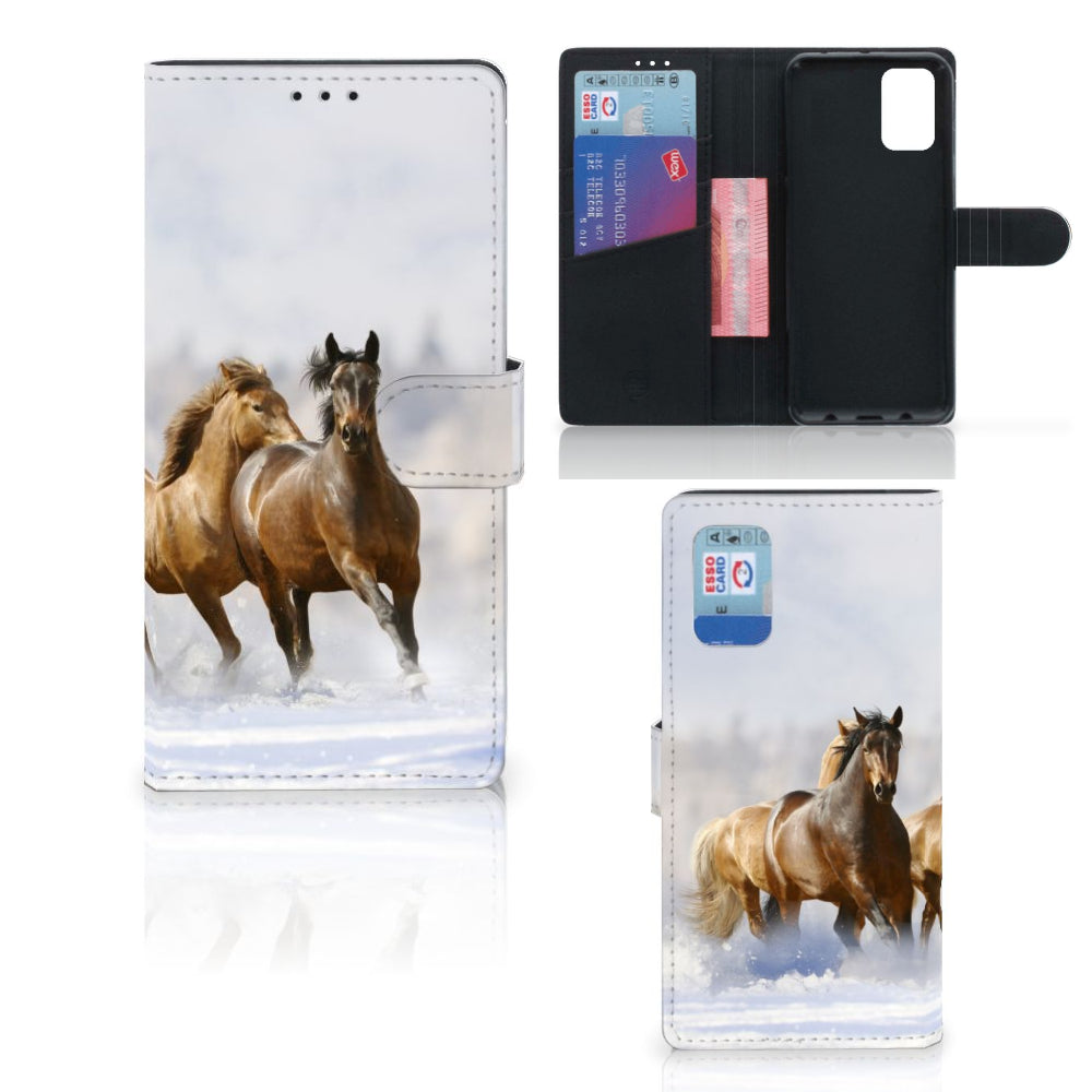 Samsung Galaxy A02s | M02s Telefoonhoesje met Pasjes Paarden