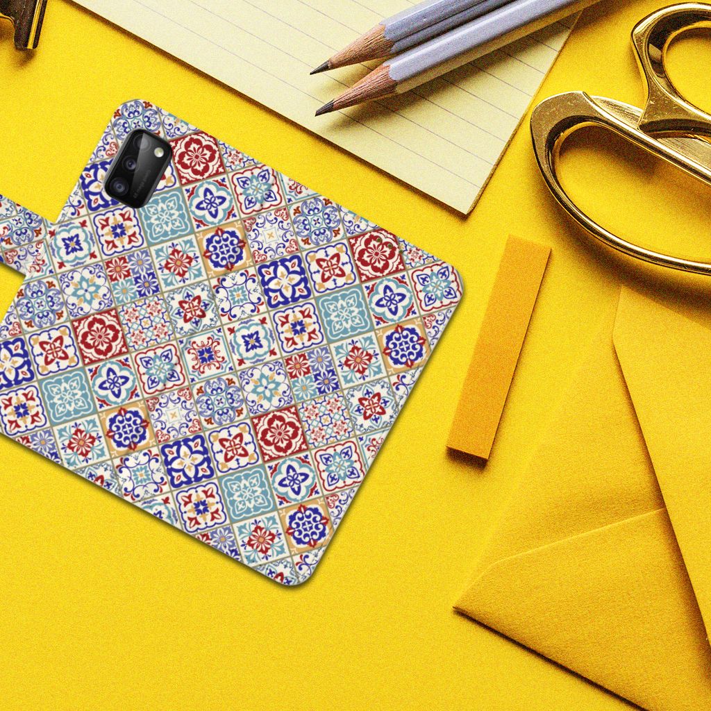 Samsung Galaxy A41 Bookcase Tiles Color