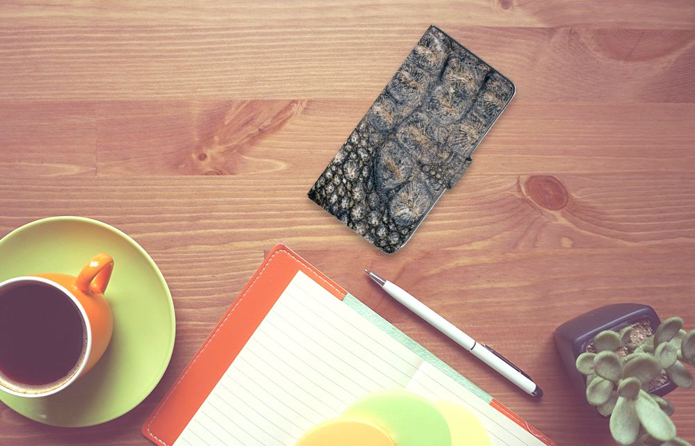 Xiaomi Mi Note 10 Lite Telefoonhoesje met Pasjes Krokodillenprint