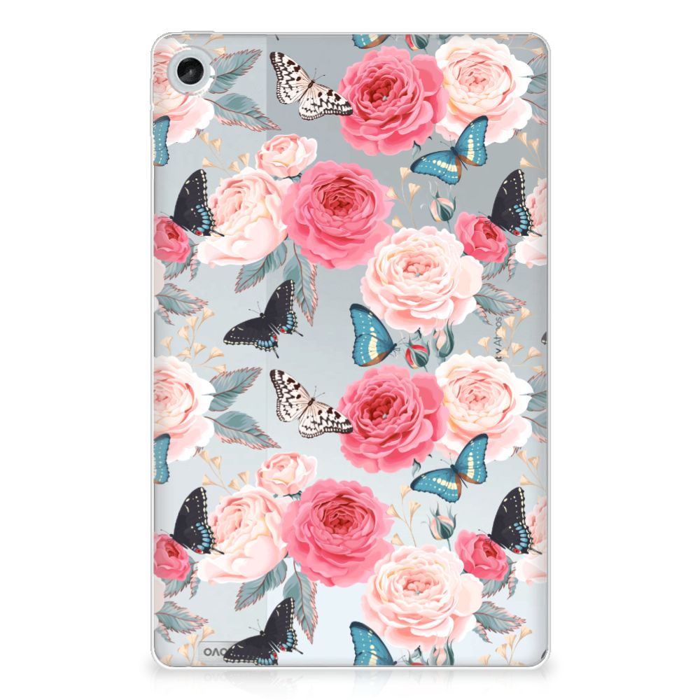 Lenovo Tab M10 Plus (3e generatie) Siliconen Hoesje Butterfly Roses