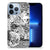 Silicone Back Case Apple iPhone 13 Pro Skulls Angel met een mysterieus patroon van een engel en schedels.