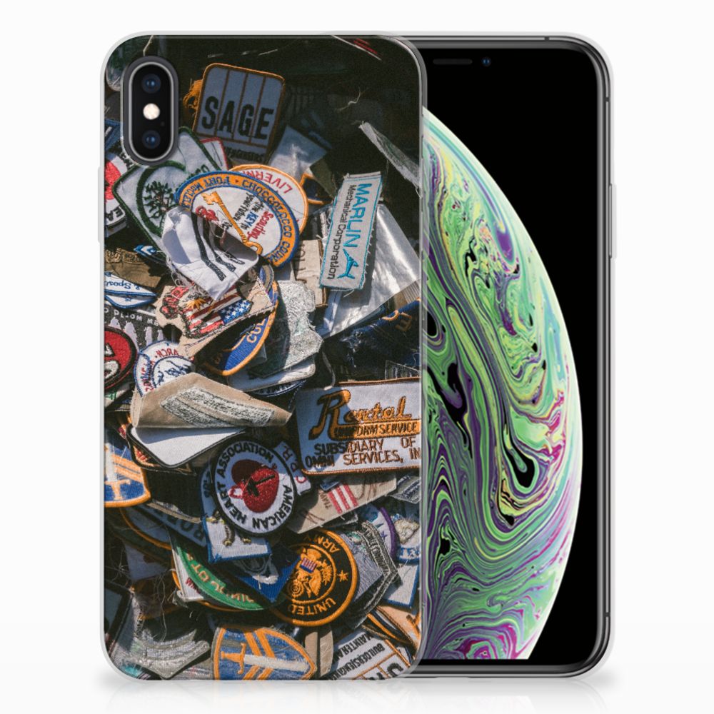 Apple iPhone Xs Max Siliconen Hoesje met foto Badges