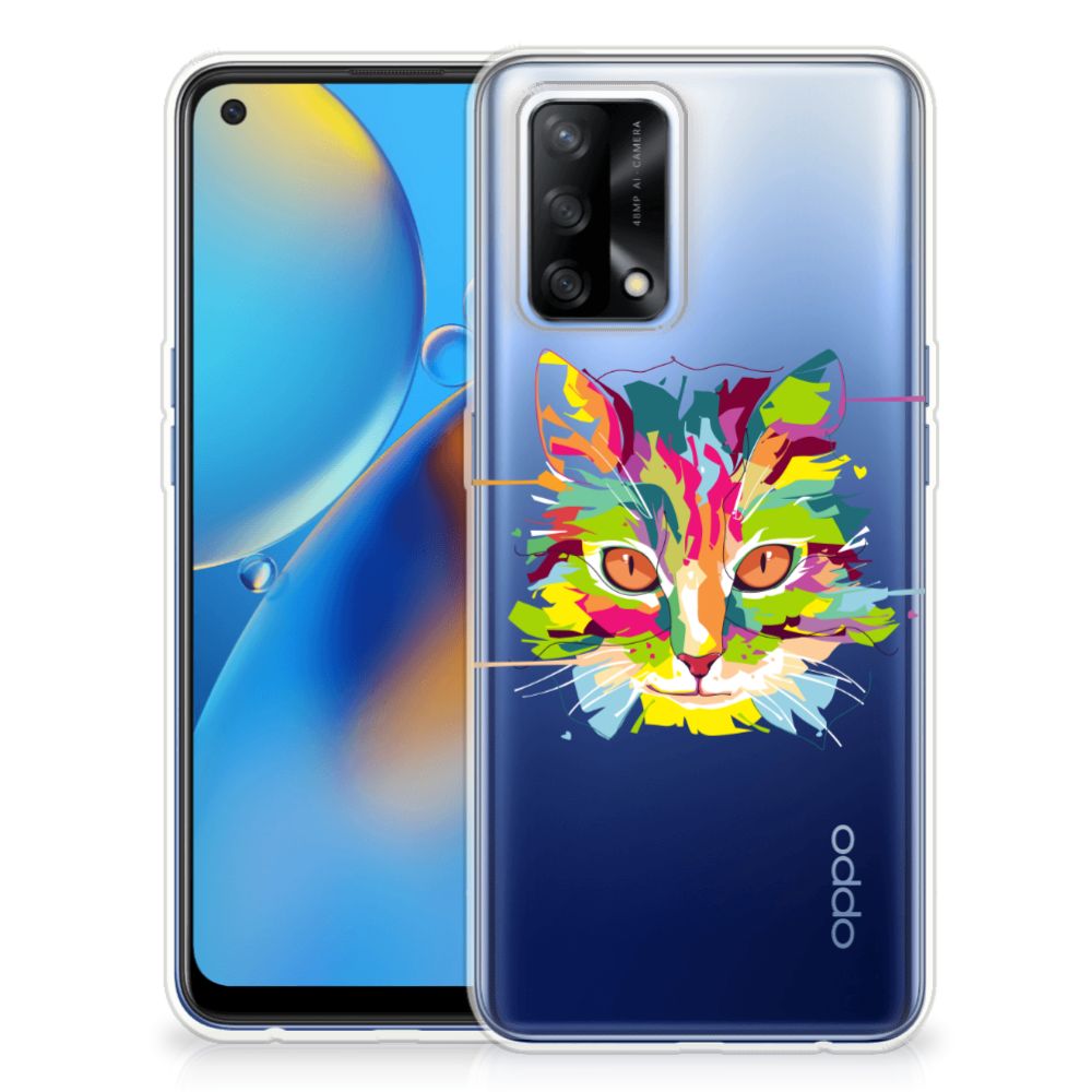 OPPO A74 4G Telefoonhoesje met Naam Cat Color B2C Telecom