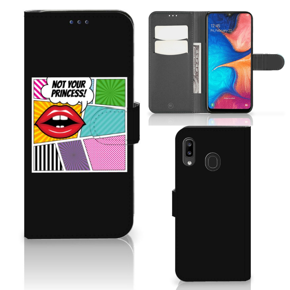 Samsung Galaxy A30 Wallet Case met Pasjes Popart Princess