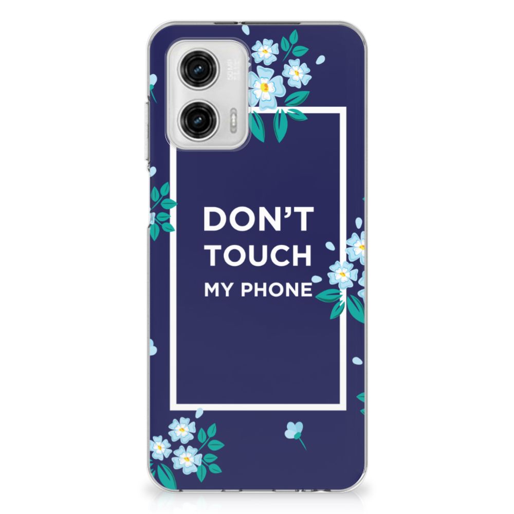 Motorola Moto G73 Silicone-hoesje Flowers Blue DTMP