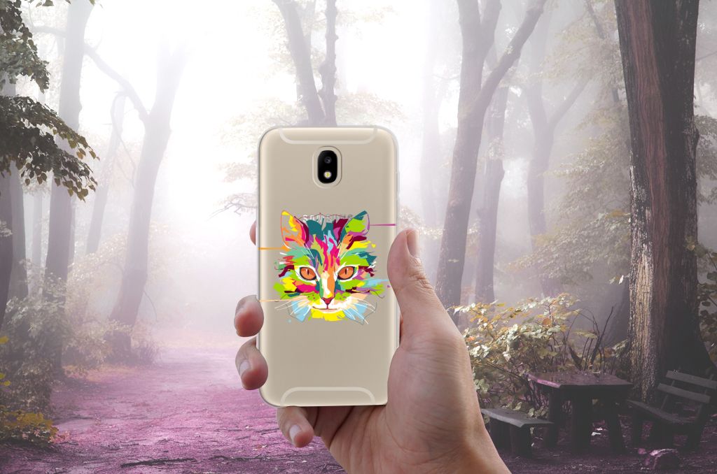 Samsung Galaxy J5 2017 Telefoonhoesje met Naam Cat Color