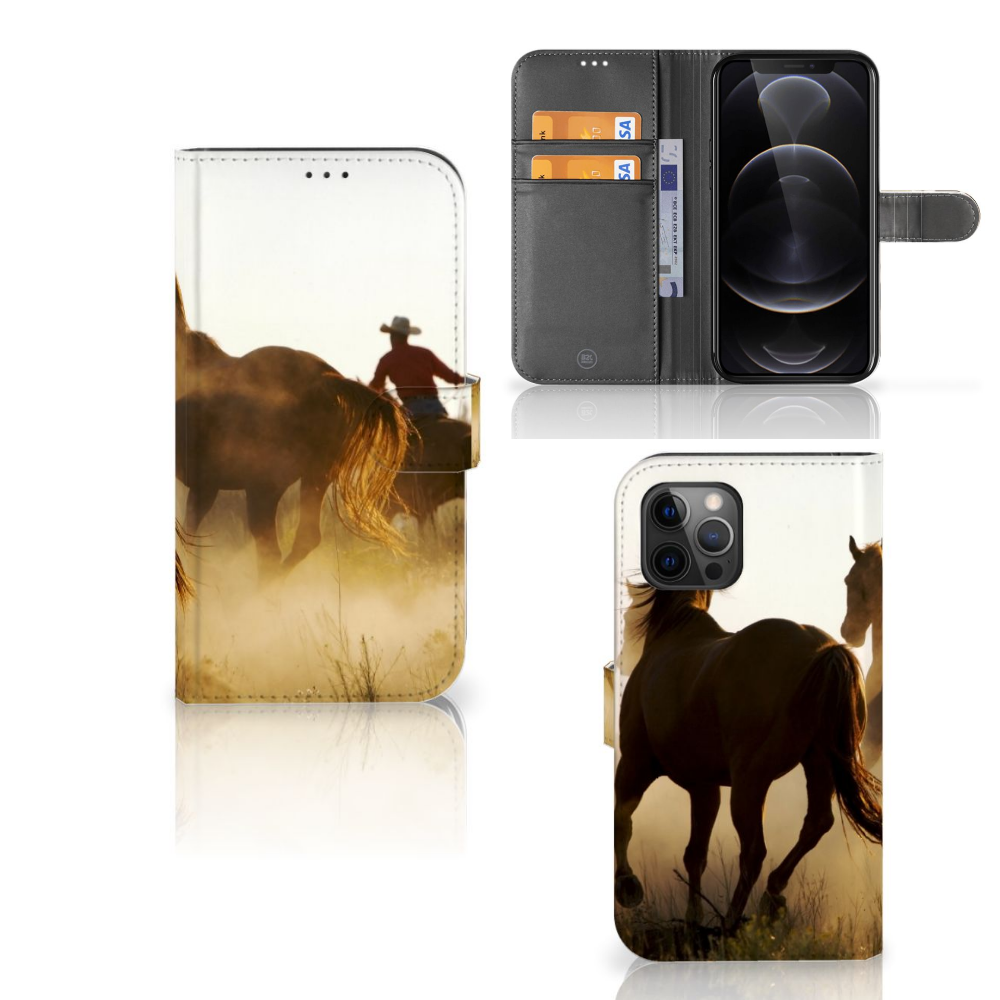 Apple iPhone 12 Pro Max Telefoonhoesje met Pasjes Design Cowboy