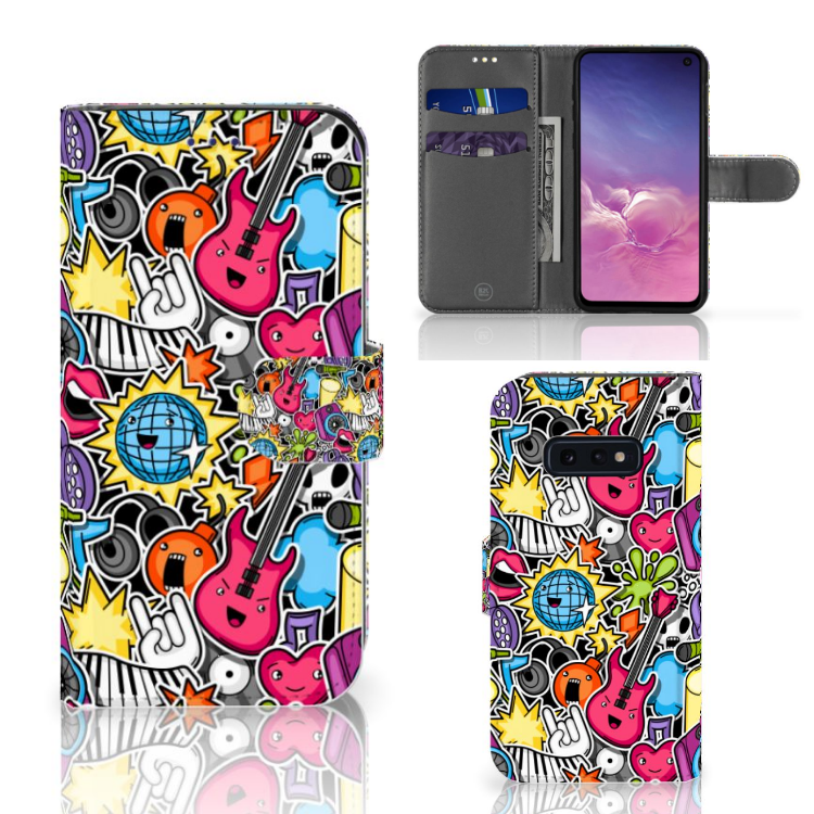 Samsung Galaxy S10e Wallet Case met Pasjes Punk Rock