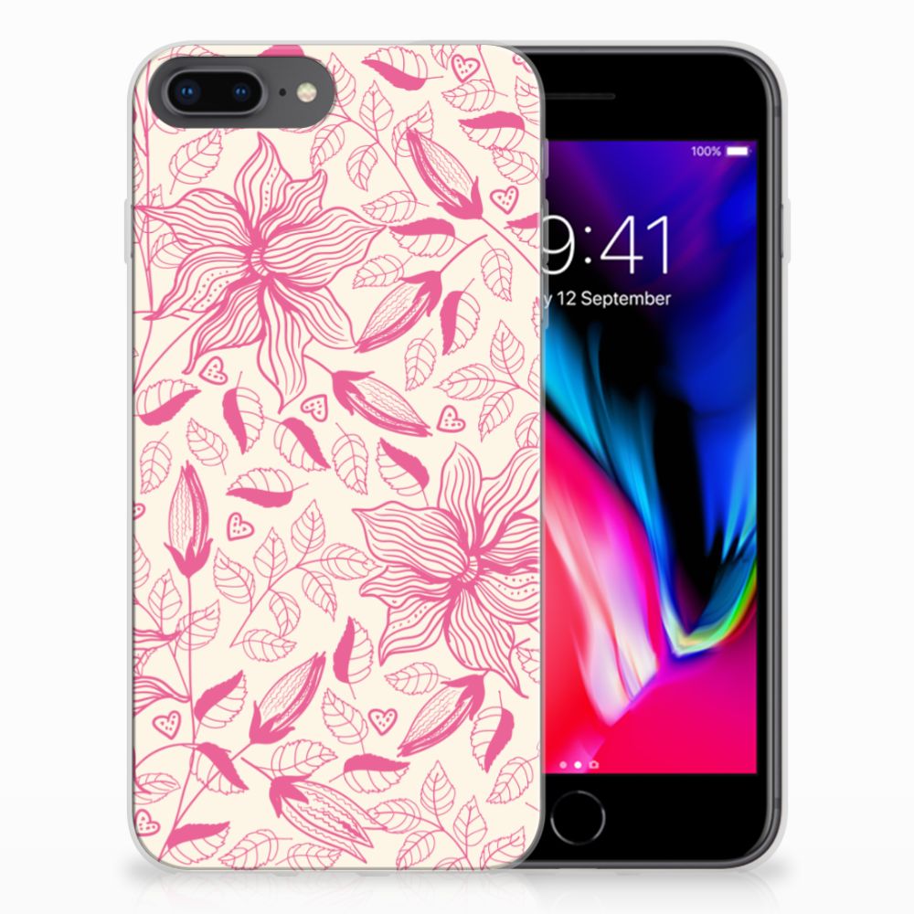 Apple iPhone 7 Plus | 8 Plus TPU Case Pink Flowers