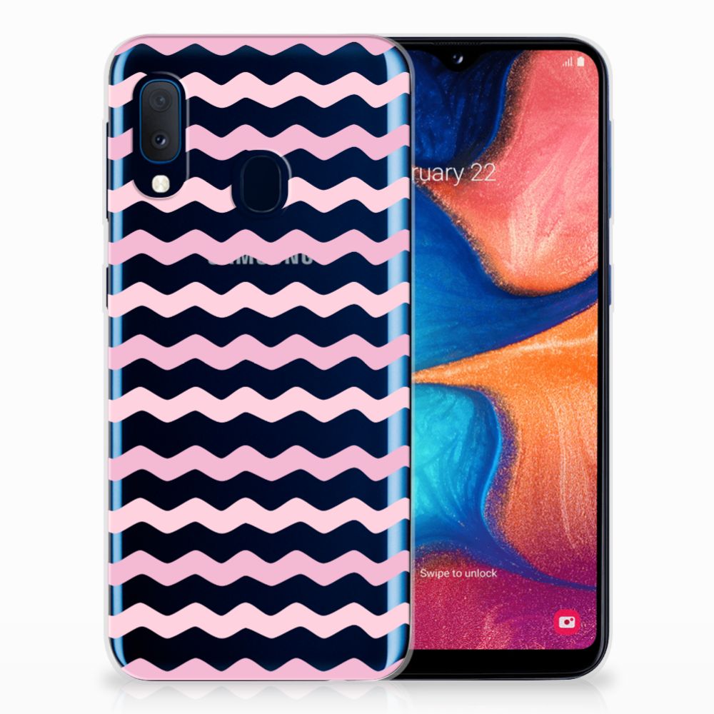 Samsung Galaxy A20e TPU bumper Waves Roze
