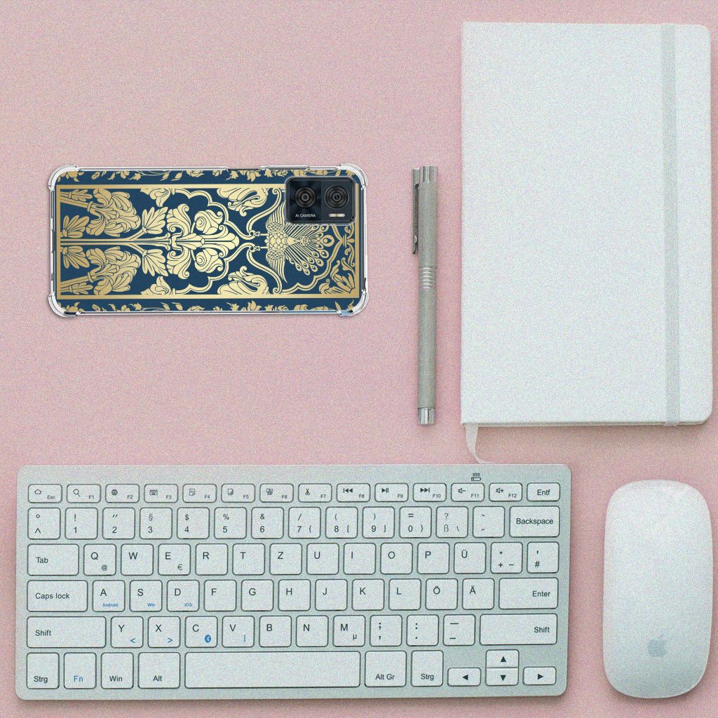 Motorola Moto E22 | E22i Case Beige Flowers B2C Telecom
