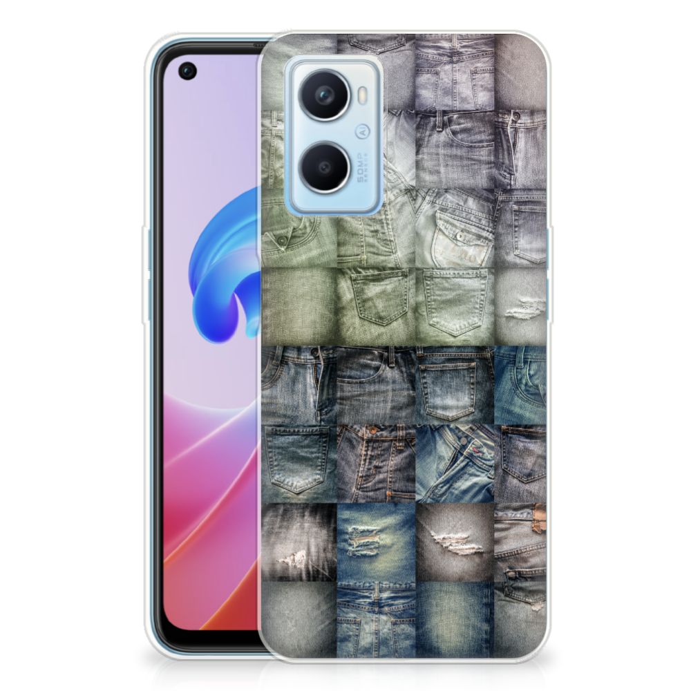 Silicone Back Cover OPPO A96 | OPPO A76 Spijkerbroeken