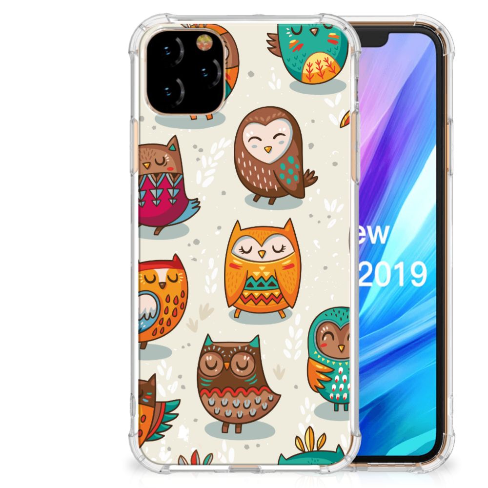 Apple iPhone 11 Pro Max Case Anti-shock Vrolijke Uilen