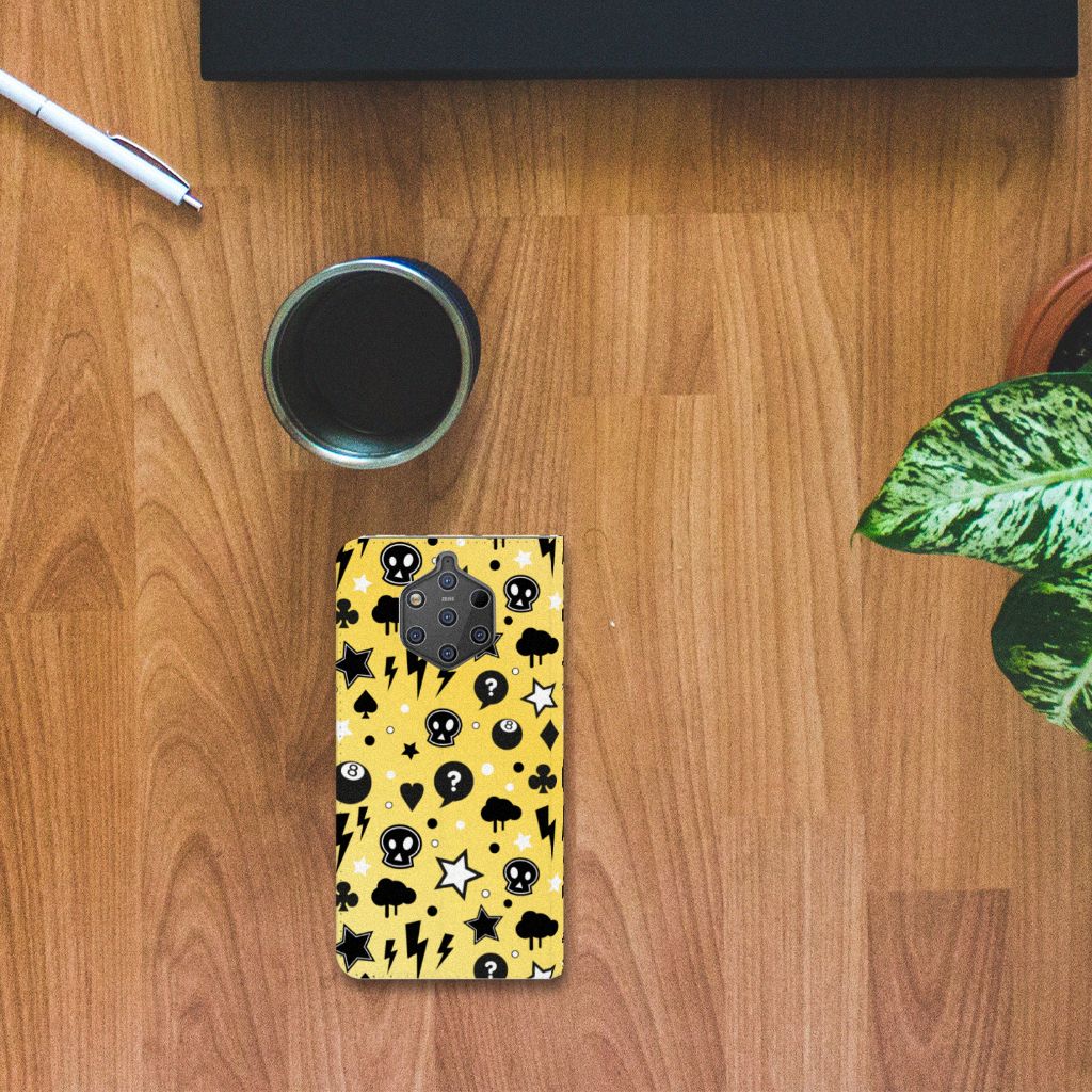 Mobiel BookCase Nokia 9 PureView Punk Geel