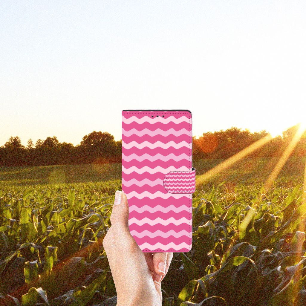 Motorola Edge 20 Lite Telefoon Hoesje Waves Pink