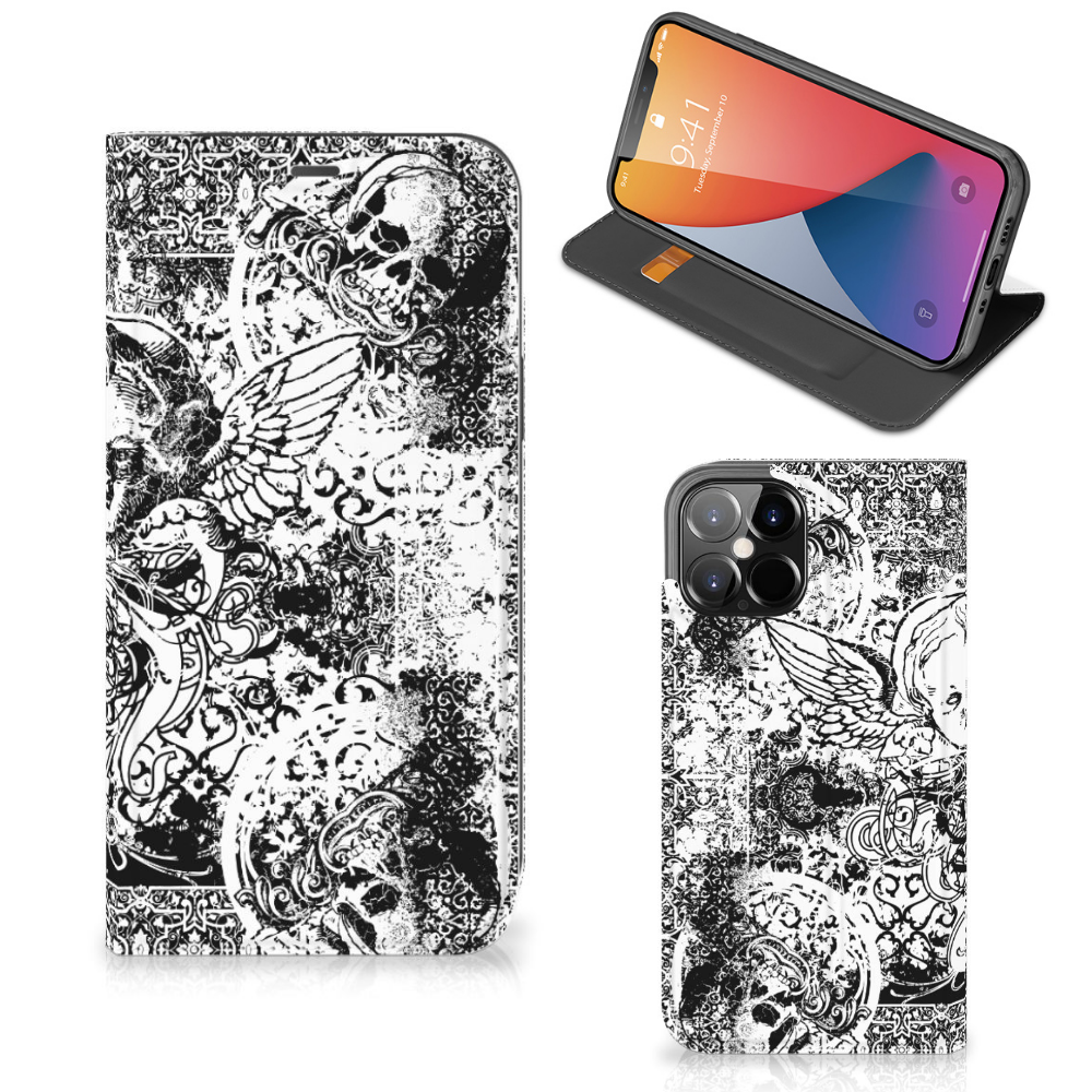 Mobiel BookCase iPhone 12 Pro Max Skulls Angel - B2C Telecom