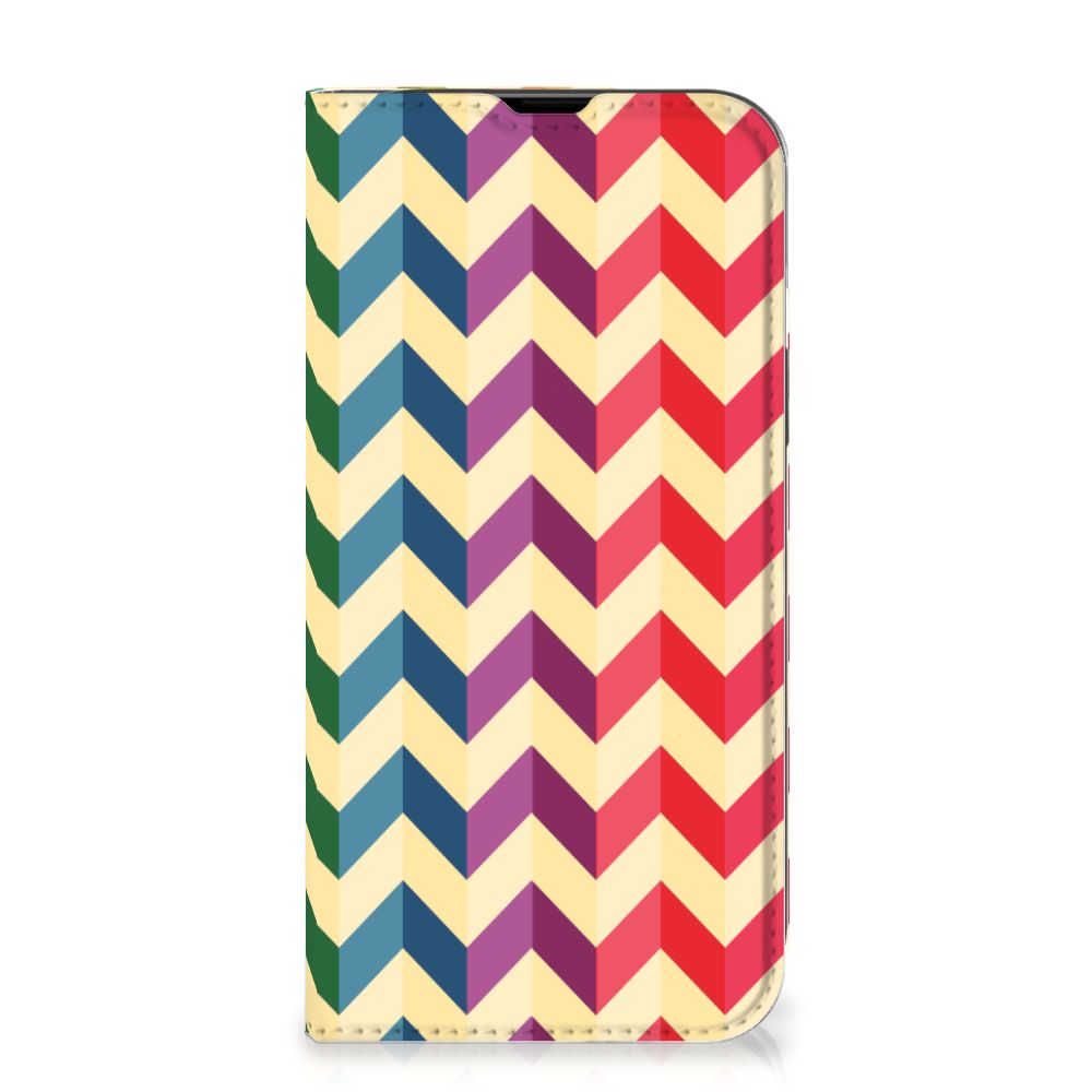 iPhone 14 Hoesje met Magneet Zigzag Multi Color - B2C Telecom
