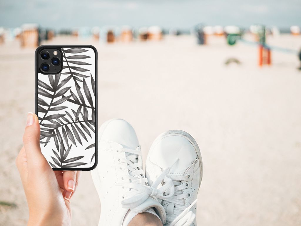 Apple iPhone 11 Pro Max Skin Case Leaves Grey