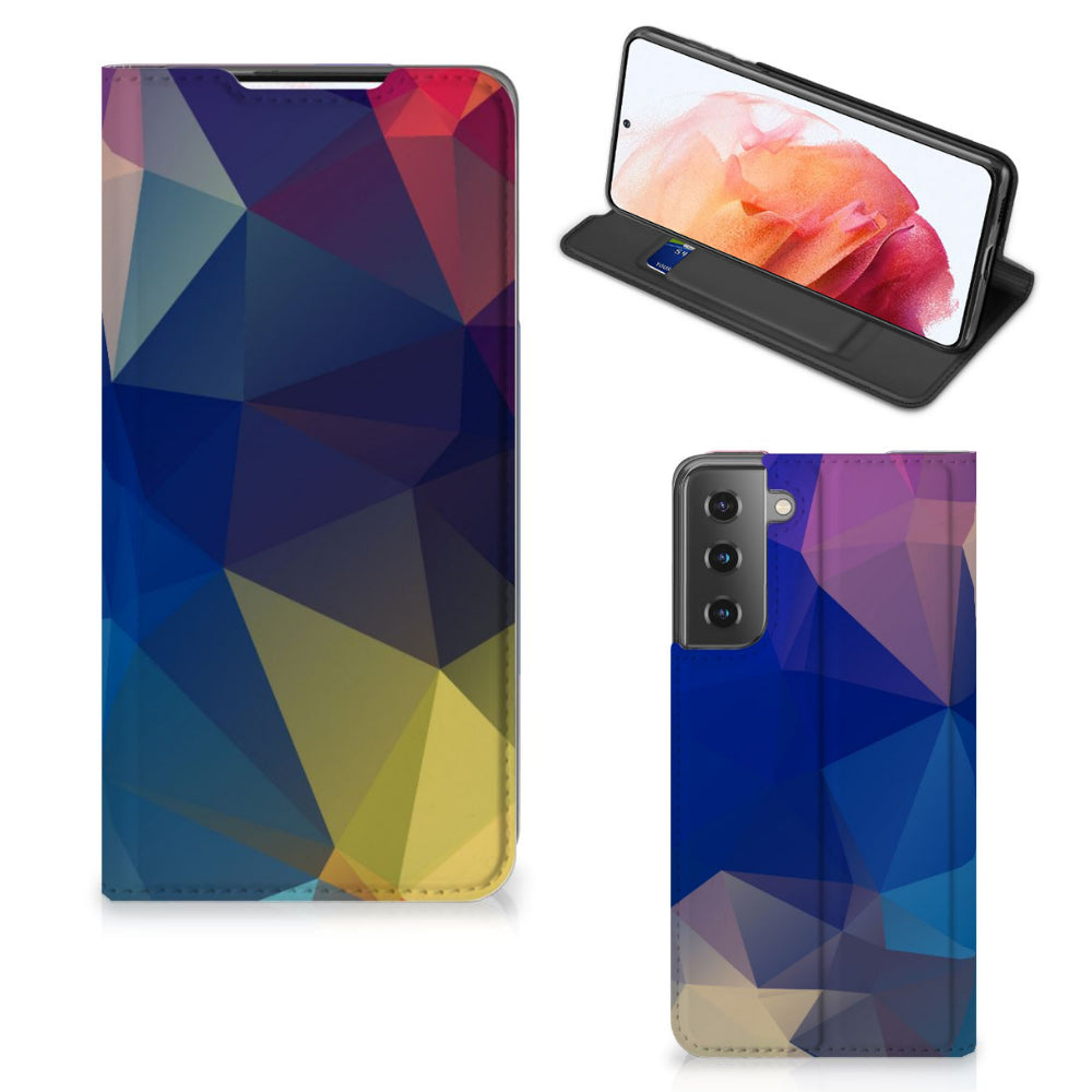 Samsung Galaxy S21 Stand Case Polygon Dark