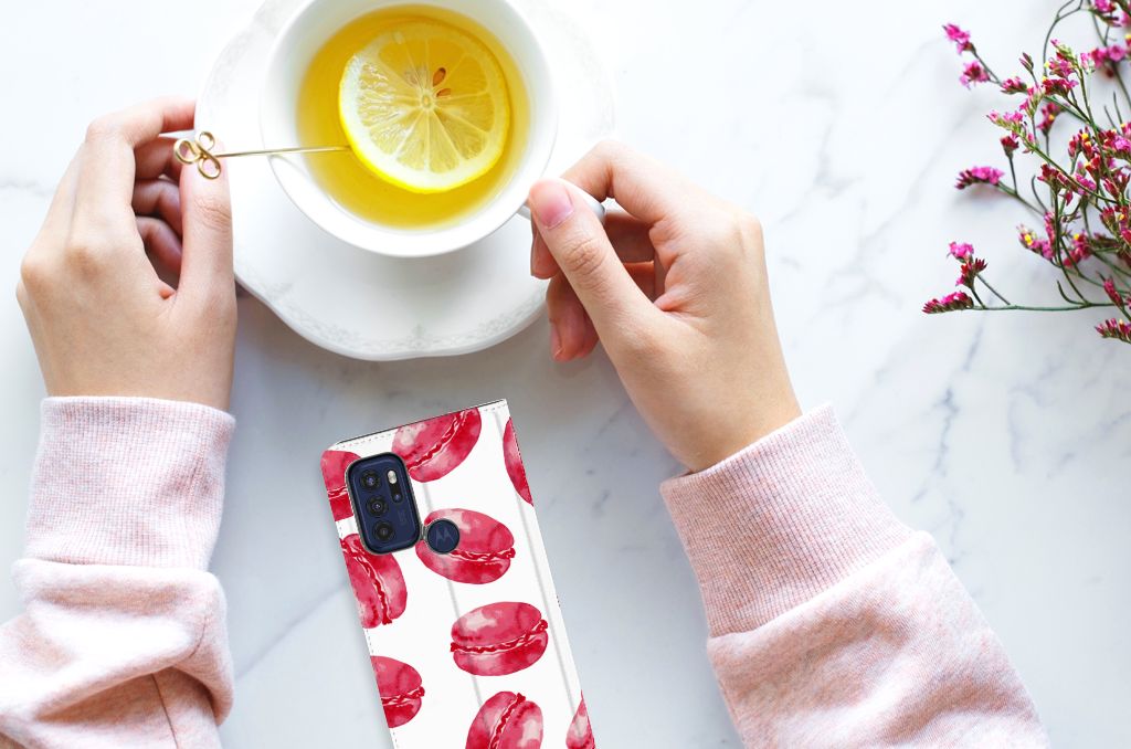 Motorola Moto G60s Flip Style Cover Pink Macarons - B2C Telecom
