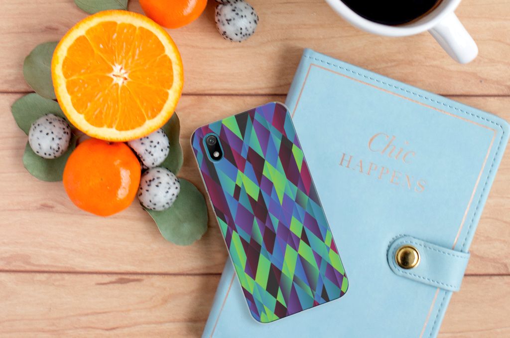 Huawei Y5 (2019) TPU Hoesje Abstract Green Blue
