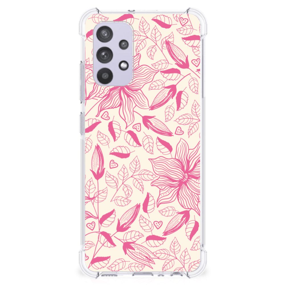 Samsung Galaxy A32 4G | A32 5G Enterprise Editie Case Pink Flowers B2C Telecom