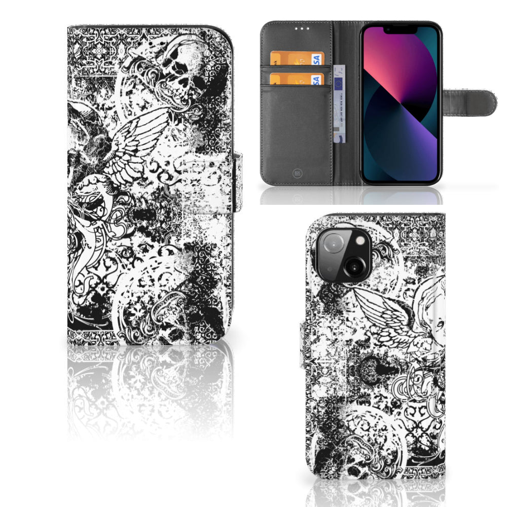 Telefoonhoesje met Naam Apple iPhone 13 Skulls Angel