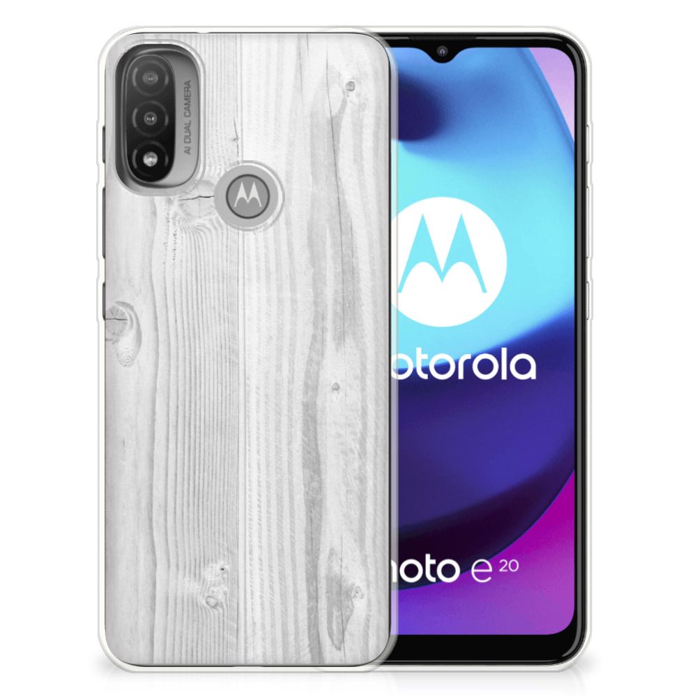 Motorola Moto E20 | E40 Bumper Hoesje White Wood B2C Telecom