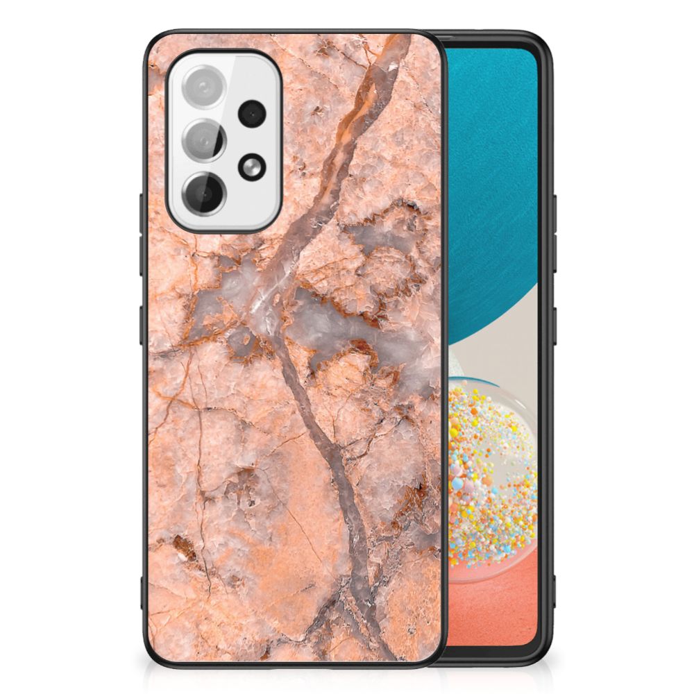 Samsung Galaxy A53 Marmeren Print Telefoonhoesje Marmer Oranje