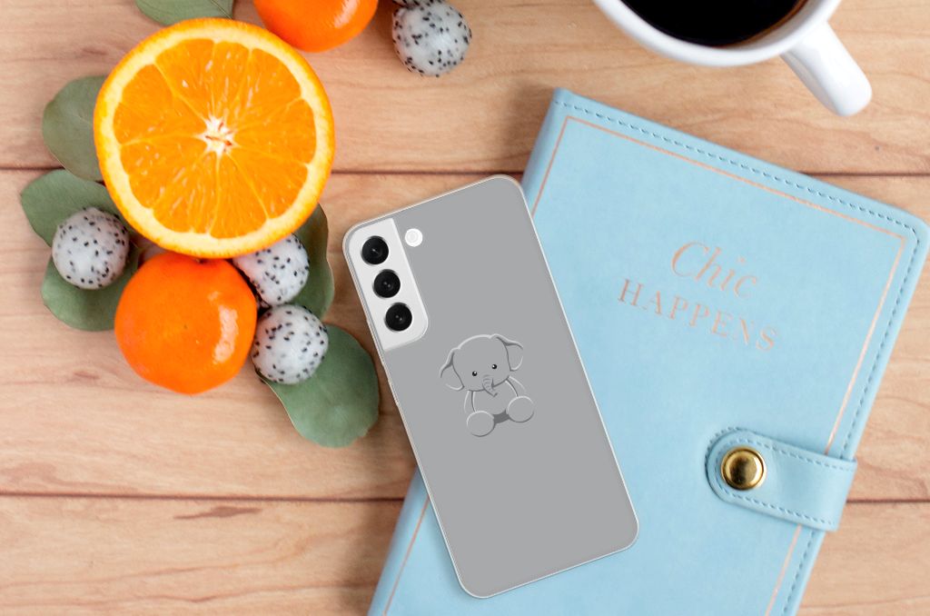 Samsung Galaxy S22 Plus Telefoonhoesje met Naam Grijs Baby Olifant B2C Telecom
