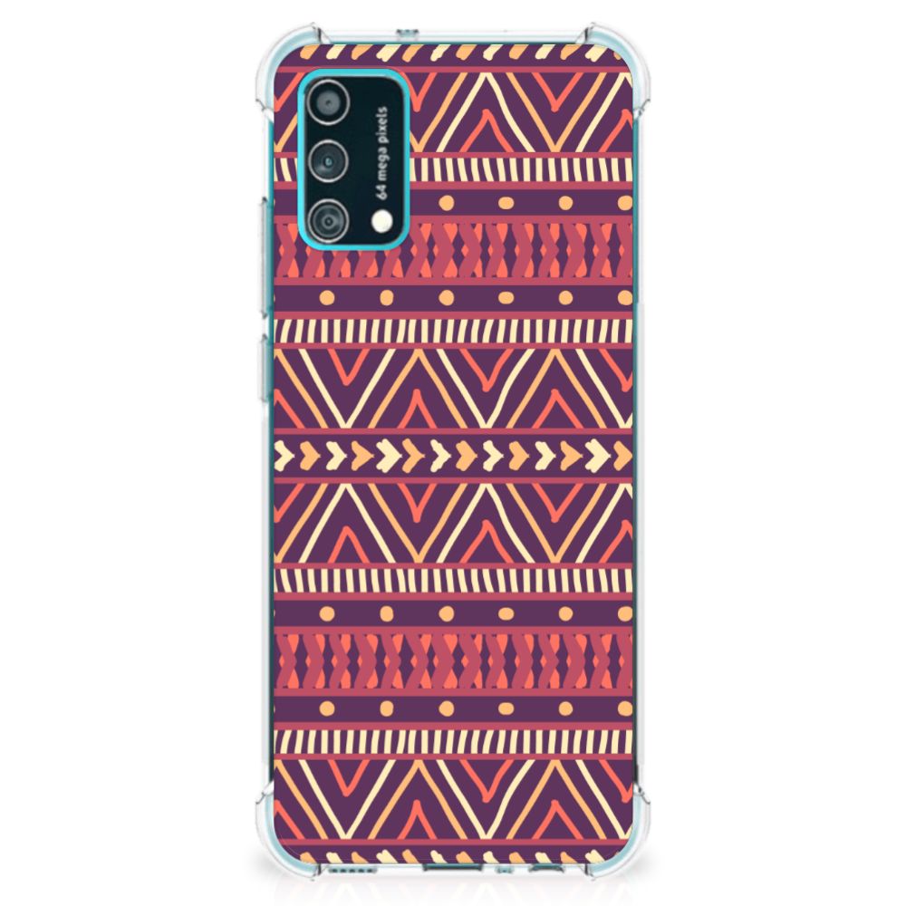 Samsung Galaxy M02s | A02s Doorzichtige Silicone Hoesje Aztec Paars B2C Telecom