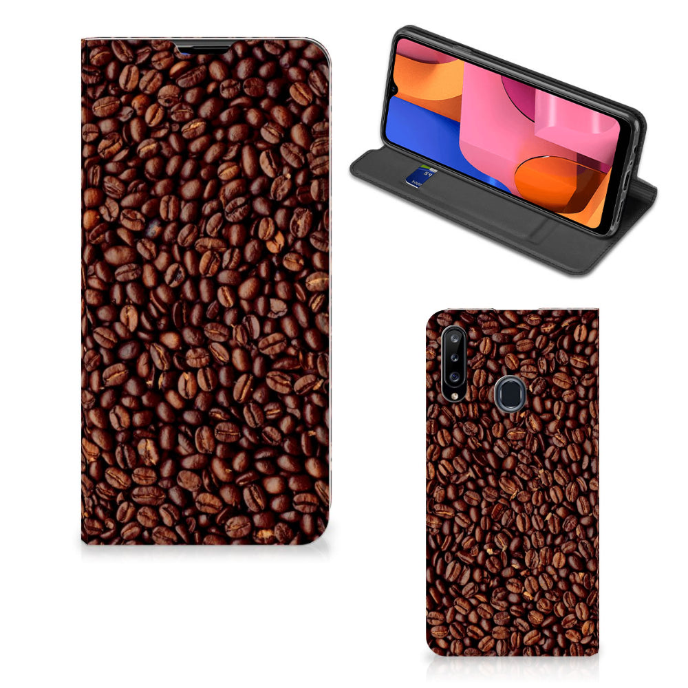 Samsung Galaxy A20s Flip Style Cover Koffiebonen