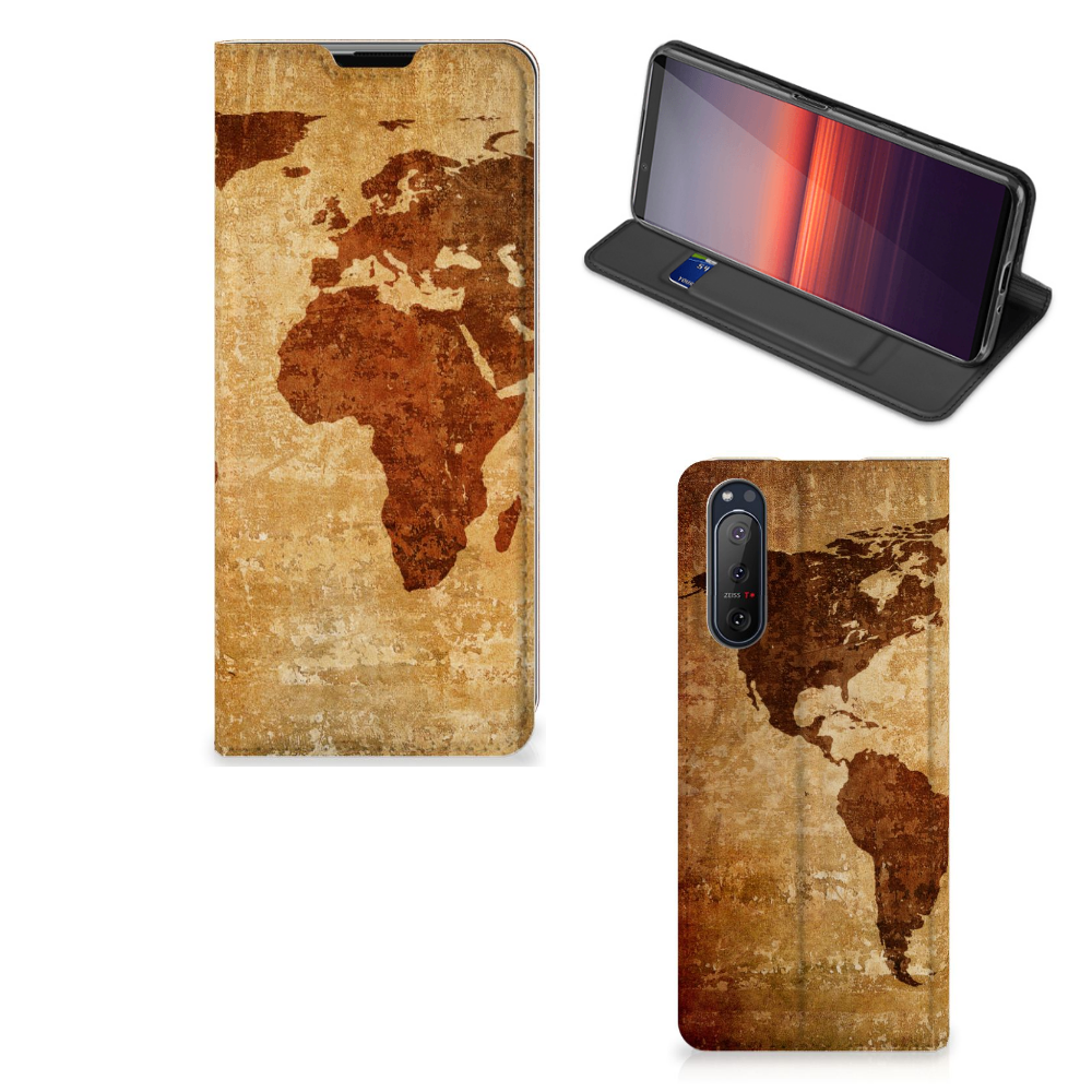 Sony Xperia 5 II Book Cover Wereldkaart - B2C Telecom