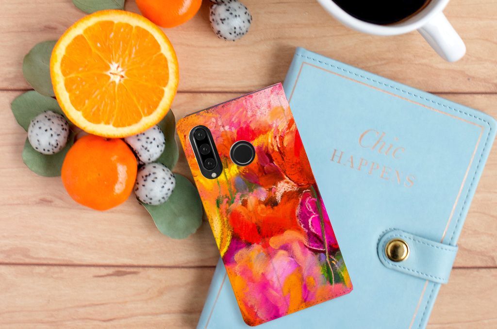 Bookcase Huawei P30 Lite New Edition Tulips