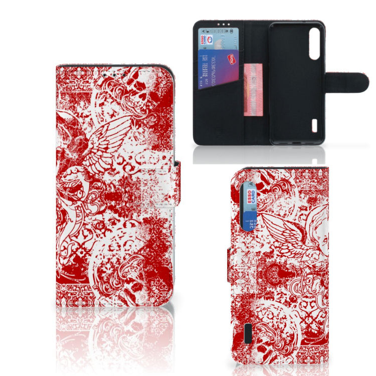 Telefoonhoesje met Naam Xiaomi Mi A3 Angel Skull Rood
