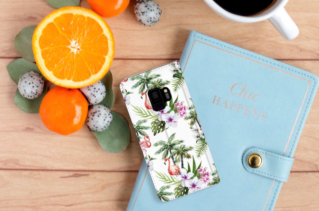 Samsung Galaxy S9 Hoesje maken Flamingo Palms